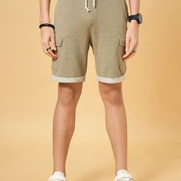 People Men Green Cotton Shorts-image-68