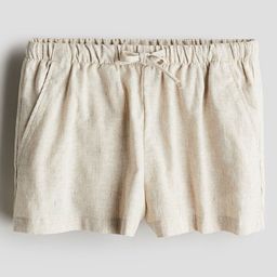 H&M Girls Linen-blend Pull-On Shorts-image-66