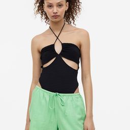 H&M Women Linen-Blend Pull-On Shorts-image-36