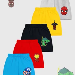 KUCHIPOO Kids Pack Of 5 Marvel Printed Shorts-25