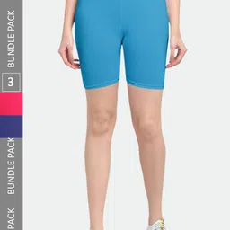 Jinfo Women Pack Of 3 Cotton Sports Shorts-picture-39