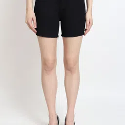 LIVE OK Women Skinny Fit High-Rise Stretchable Cotton Denim Shorts-image-69