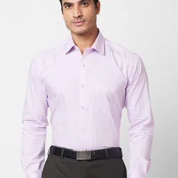 Raymond Spread Collar Long Sleeves Striped Pure Cotton Formal Shirts-image-3