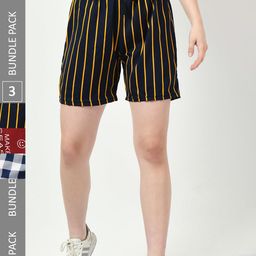 BAESD Women Multicoloured Checked High-Rise Technology Shorts-12