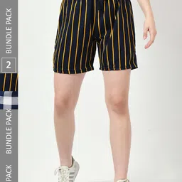 BAESD Women Pack Of 2 High-Rise Shorts-51