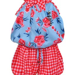 Wish Karo Girls Blue & Red Printed Top with Shorts-image-58