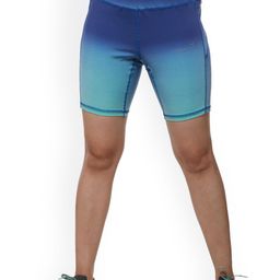 STUDIOACTIV Women Blue Solid Slim Fit High-Rise Training Shorts-image-43