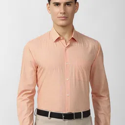 Peter England Men Peach Cotton Formal Shirt-image-43