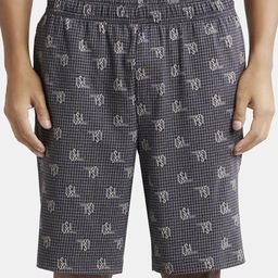 Jockey Men Grey Checked Cotton Shorts-image-16