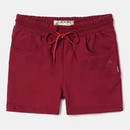 Jockey Girls Super Combed Cotton Regular Fit Solid Shorts With Side Pockets - AG04-image-79