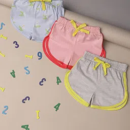MiArcus Girls Set of 3 Multicoloured Printed Shorts-5