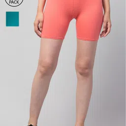 Apraa & Parma Women Peach-Coloured Slim Fit Cycling Sports Shorts-image-94