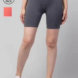 Apraa & Parma Women Peach-Coloured Slim Fit Cycling Sports Shorts-image-95