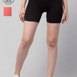 Apraa & Parma Women Peach-Coloured Slim Fit Cycling Sports Shorts-image-65