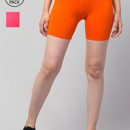 Apraa & Parma Women Pack Of 2 Skinny Fit Cycling Cotton Sports Shorts-image-82