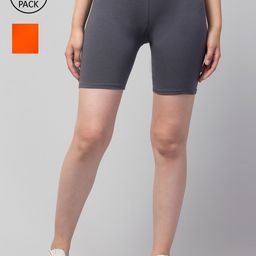 Apraa & Parma Women Pack Of 2 Skinny Fit Cycling Cotton Sports Shorts-image-97