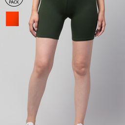 Apraa & Parma Women Orange Slim Fit Cycling Sports Shorts-image-76