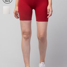 Apraa & Parma Women Pack of 2 Slim Fit Cycling Sports Shorts-picture-39