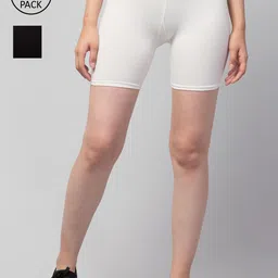 Apraa & Parma Women Pack Of 2 Slim Fit Cycling Shorts-image-78