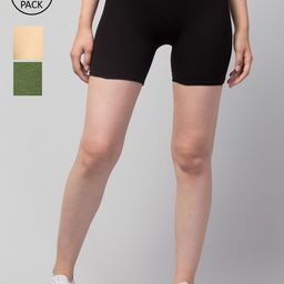 Apraa & Parma Women Pack of 3 Slim Fit Cycling Sports Shorts-image-113