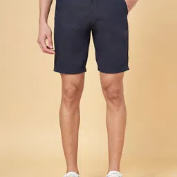 BYFORD by Pantaloons Men Mid Rise Cotton Linen Slim Fit Shorts-picture-3
