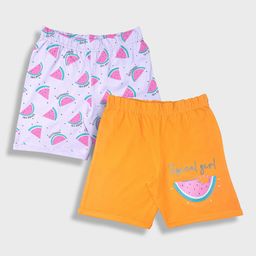YK Girls Pack Of 2 Printed Pure Cotton Shorts-16