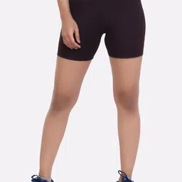 LAASA SPORTS Women Brown Skinny Fit Training or Gym Sports Shorts-image-1