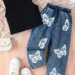 INCLUD Girls Printed Crop Top With Shorts-image-30