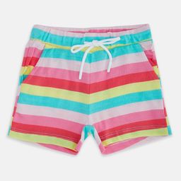Pantaloons Junior Girls Multicoloured Striped Shorts-picture-25