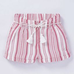 Ed-a-Mamma Girls Pink & White Striped Shorts-picture-46