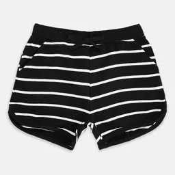 Pantaloons Junior Girls Black & White Striped Shorts-picture-8