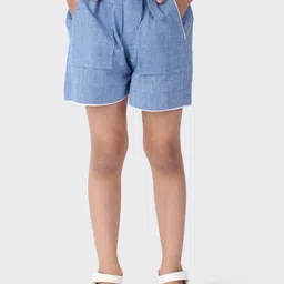 Fabindia Girls Blue Solid Shorts-picture-29