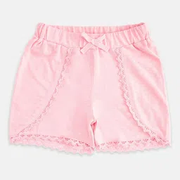 Pantaloons Junior Girls Pink Cotton Shorts-picture-27