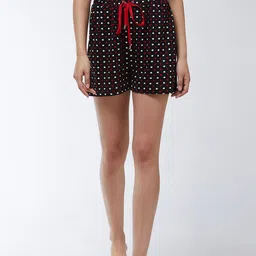 Miss Chase Women Black Printed Loose Fit Shorts-image-93