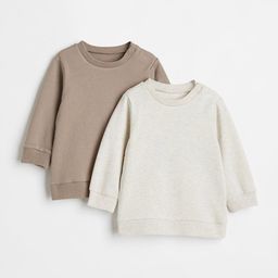 H&M Girls White & Beige 2-Pack Cotton Sweatshirts-picture-35