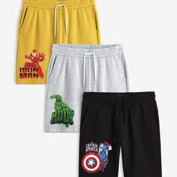 x2o Boys Pack of 3 Avengers Cotton Outdoor Shorts-23