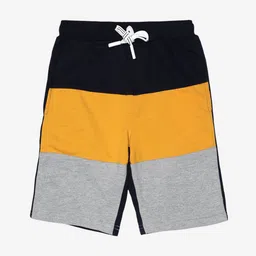 Alan Jones Boys Navy Blue Colourblocked Shorts-image-86