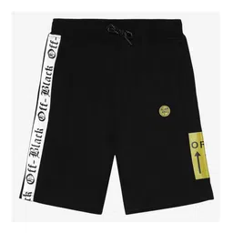 Alan Jones Boys Black Typography Printed Outdoor Shorts-image-80
