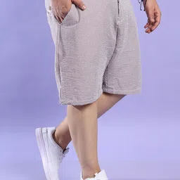 Instafab Plus Plus Size Self Design Regular Fit Mid-Rise Cotton Regular Shorts-56