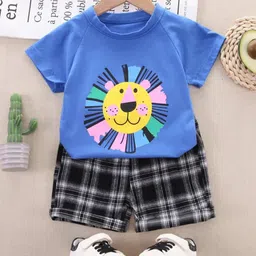 Bold N Elegant Kids Lion Printed T-shirt with Shorts-image-88