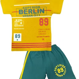 BAESD Infants Kids Typography Printed Pure Cotton T-shirt with Shorts-image-91