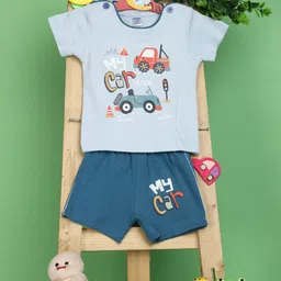 V-Mart Infants Printed Pure Cotton T-Shirt With Shorts-picture-35