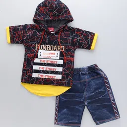 BAESD Boys Printed Hooded T-shirt with Shorts-image-99