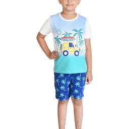 Clothe Funn Boys Conversational Printed T-shirt With Shorts-14