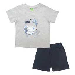 Clothe Funn Boys Printed Round Neck Shorts Sleeves Pure Cotton T-Shirt With Shorts-image-33