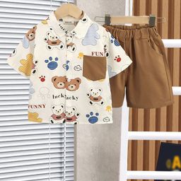 INCLUD Boys Printed Shirt with Shorts-image-54