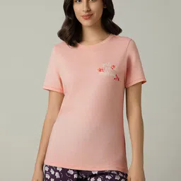 Amante Round Neck Cotton Modal Lounge T-shirt-picture-23
