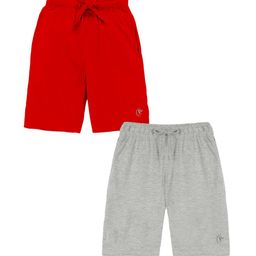 KiddoPanti Boys Pack Of 2 Pure Cotton Mid-Rise Shorts-35