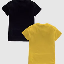 CODEZ Boys Pack Of 2 Typography Printed Pure Coton T-shirt image 2