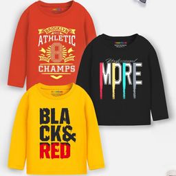 YK X Trampoline Boys Typography 3 Printed Applique T-shirt-image-77